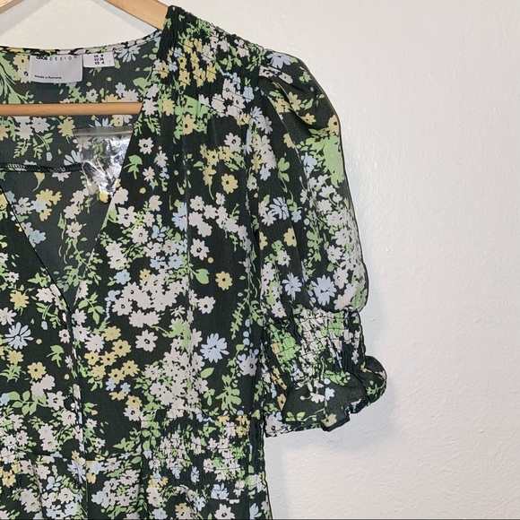 GREEN FLORAL MIDI DRESS (ASOS) NWT - Picture 5 of 8
